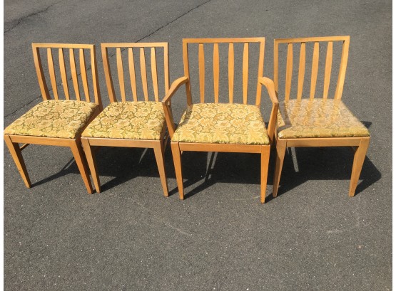 Vintage Set Of Four Mid-Century Modern MCM Blonde Dining Chairs By Thomasville