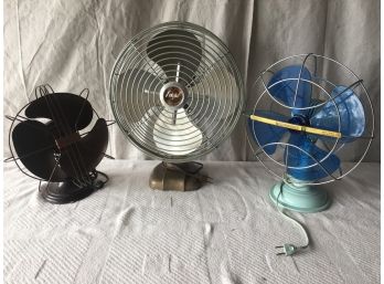 Collection Of 3 Vintage Fans All  Are Working.