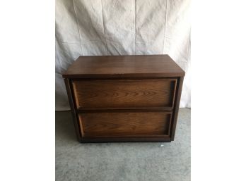 Vintage Mid-Century Modern MCM Bassett Brentwood And Oak Third Dimension Series Night Stand
