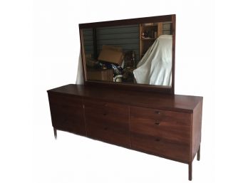 Vintage Mid-Century Modern MCM Dresser With 9 Drawers And Mirror