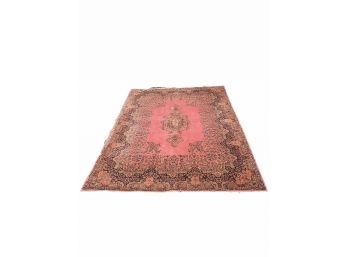 Vintage Large Room Size Handmade Oriental Persian Rug / Carpet With Pinkish Tones