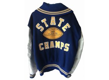 Vintage 1993 Seymour Cats Football State Champs Letterman High School Jacket.
