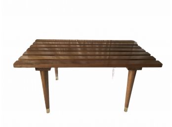 Vintage Mid-Century Modern MCM Wood Slat Bench / Table Designed By? Nelson Style?