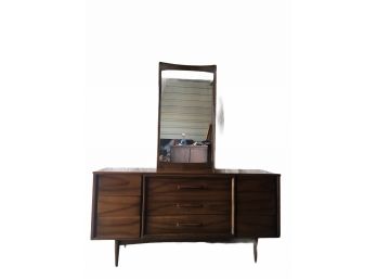 Vintage Mid-Century Modern MCM Low Dresser With Mirror, Designed By ??