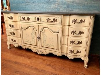 Kanges French Provincial Buffet - Hand Painted Accents 74'L X 17.5'D X 35'H