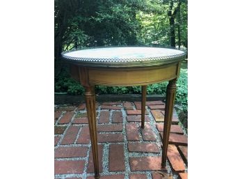 Small Round Marble-Top French Louis XVI Directoire Style Italian Side End Table