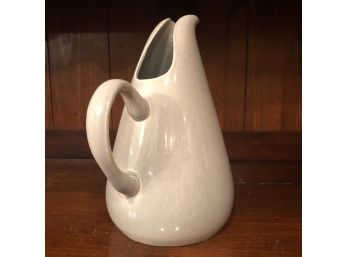 Russell Wright Mid-Century Steubenville Ceramic Pitcher - Pale Grey 10'H Made USA