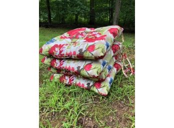 4pc Floral Outdoor Seat Cushions  18' X 17'