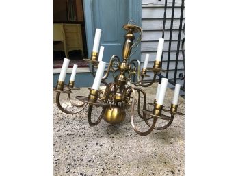 12 Light Brass Chandelier - 24Hx29W