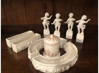 Greek Themed Cupids And Flower Arranging Set PLUS