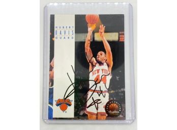 Signed Skybox Hubert Davis 1993-94 Basketball Card