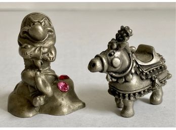 Pewter Figurines: Disney Grumpy Dwarf & Horse