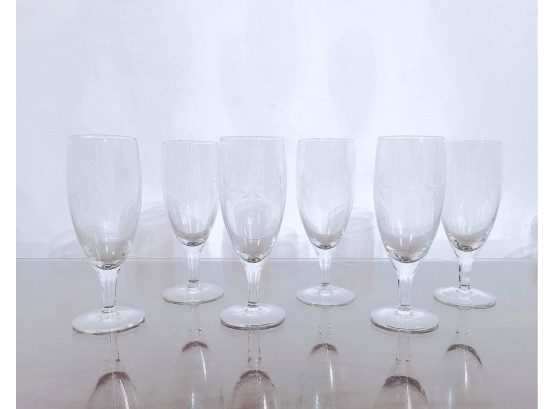 Set Of 6- Star Engraved Liquor Glasses