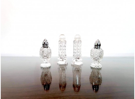 Group Of Crystal Salt And Pepper Shakers