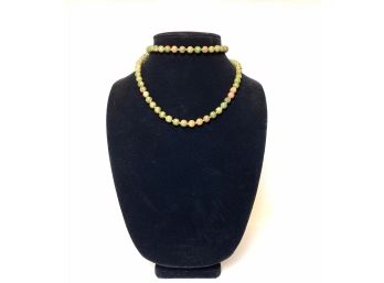 Green Onyx And Marble Beaded Necklace