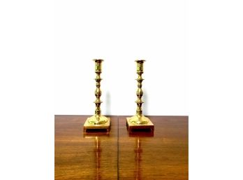 Pair Of Seiden Brass Candle Stick Holders