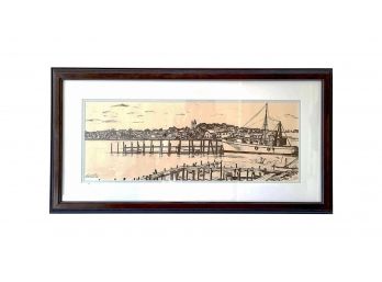 Mystic, Connecticut Etching- Miss Sylvia - Artist Signed