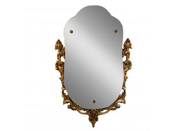 Beautiful Antique Rococo Mirror With Exposed Decorative Rosette Fasteners