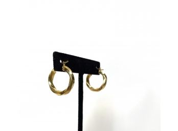 14k Gold Twisted Hoop Earrings