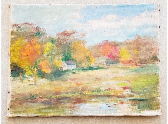 Calming Autumn House In The Trees Painting