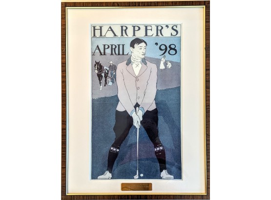 Harpers April 98 Golf Art/ Trophy For 3rd Place In 1992.
