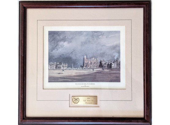 The Old Course, ST. Andrews By Kenneth Reed. 1992 Golf Themed Water Color Painting, ~16x16'