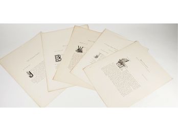 Set Of Five Large Single Page Prints Of Assorted Stories