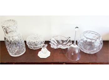 Various Pristine Glass Containers And Decor