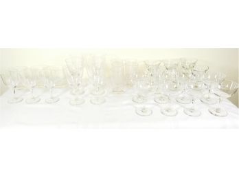Set Of Pristine Glassware With Light Design