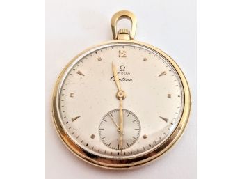 Heavy Solid 14K Gold Authentic Antique Omega Cartier Large Pocket Watch For Repair ~ 46g
