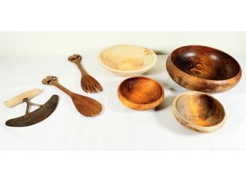 Set Of Stylish Wooden Kitchen Utensils