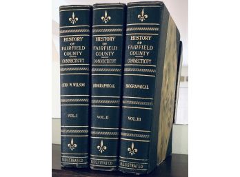 Beautiful 3 Volume Set ~ 1929 Biographical Books By Lynn W. Wilson History Of Fairfield County With Note