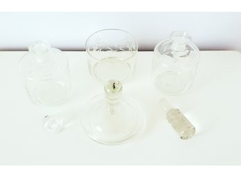 Three Glass Antique Perfume Bottles