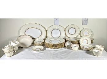 Massive Collection Of Gold Cheviot Minton Bone China. With Gold Leaf Accents