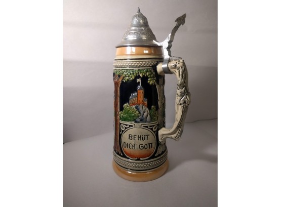 Ornamental West German Beer Stein With Operatic Theme