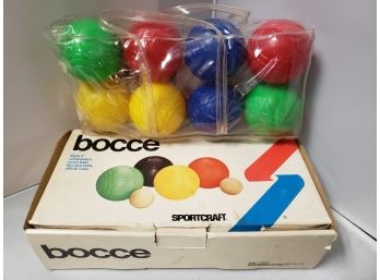 Brand New In Original Older Box- Sportcraft BOCCE- Plastic Coated 3' Composition 8 Junior Balls & 2 Jack Balls