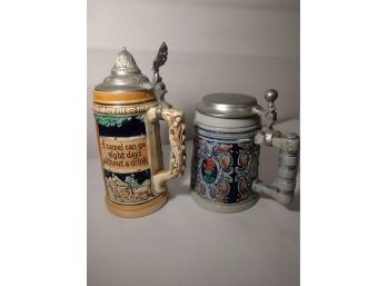 Pair Of Vintage German Drinking Steins