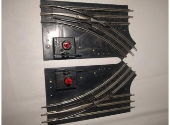 Model Train Pair  Of Manual Switches '027' Track By Lionel Electric Trains No. 1022 Original Box And Papers