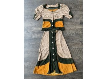 Handmade Native American Leather Garments: Long Skirt & Blouse