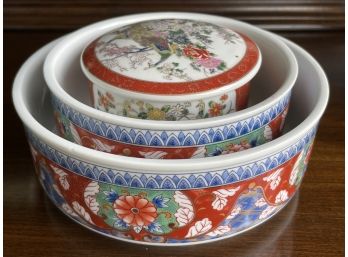 Trio Of  Vintage Japanese Porcelain Bowls