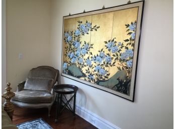 Very Large Four (4) Panel Folding Screen - Fantastic Colors & Quality - VERY NICE Folding Screen - BEAUTIFUL