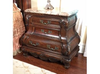 Beautiful Bombe Style Chest / End Stand With Marble Top By FORBIDDEN CITY - SUPER Nice - 1 Of 2