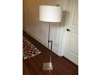 Fabulous RESTORATION HARDWARE Chrome Adjustable Floor Lamp With White Shade - Paid $799 - GREAT LAMP !