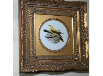Two Lovely French Limoges Style Large Framed Plaques - Beautiful Decorative Gold Gilt Frames ( Pair A )