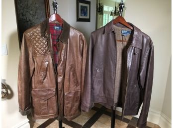 Two Fabulous POLO /  RALPH LAUREN Leather Jackets - Paid $675 & $750 - Sizes Are Small & Medium - GREAT SHAPE