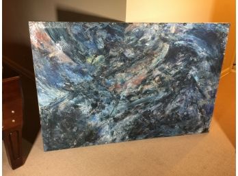 Enormous Oil Painting - Signed Illegibly -  Dated 1983 - VERY Interesting MODERN PAINTING ! - Nice Piece !
