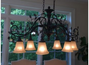 Fantastic Dining Room Or Kitchen Chandelier - Leafy Verdigris Piece - Very High Quality - Paid $2,250