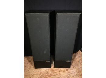 Large Pair Of INFINITY Column Speakers - All Black - Untested - Client Claims In Good Working Order