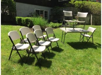All Quality Pieces - Folding Table & Chairs By LIFETIME - You Can NEVER Have Too Many Chairs - All For One Bid