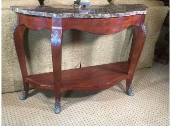 Stunning French Style Sofa / Console Table With Marble Top - Nice Bronze Details - Paid $1,650 GREAT TABLE